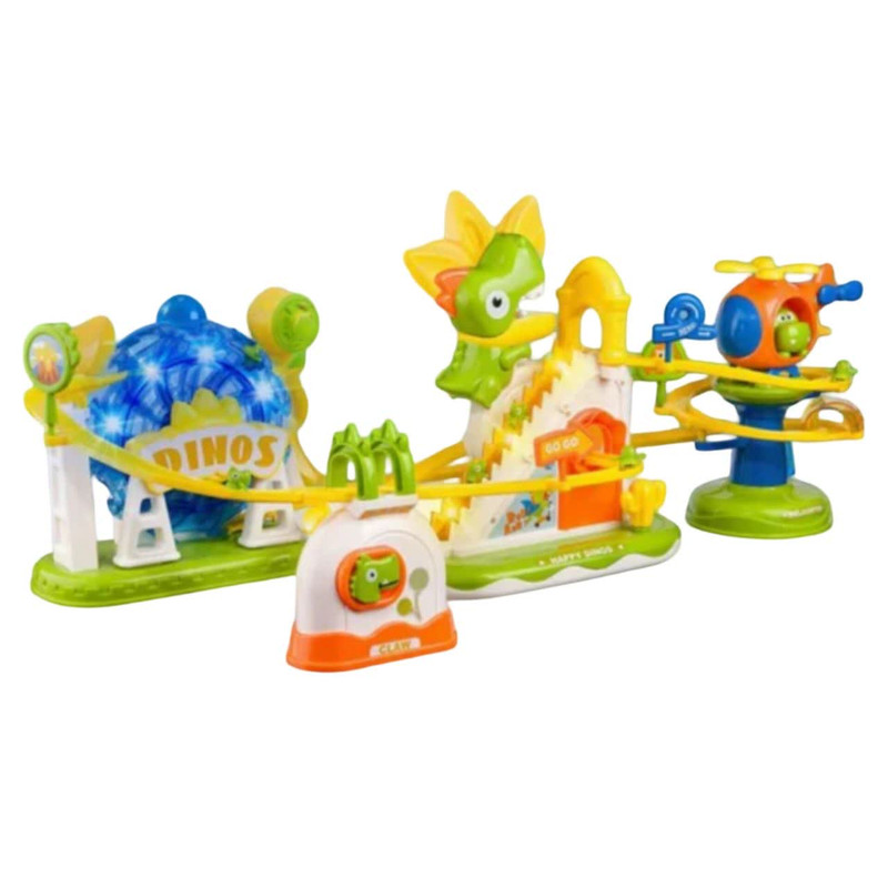 اسباب بازی ناب سل مدل ترن و پله و سرسره طرح دایناسور موزیکال چراغدار