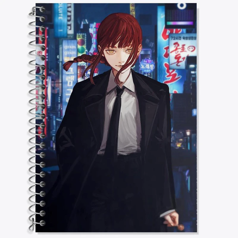 دفتر لغت 50 برگ خندالو مدل ماکیما انیمه مرد اره ای Chainsaw Man کد 17936