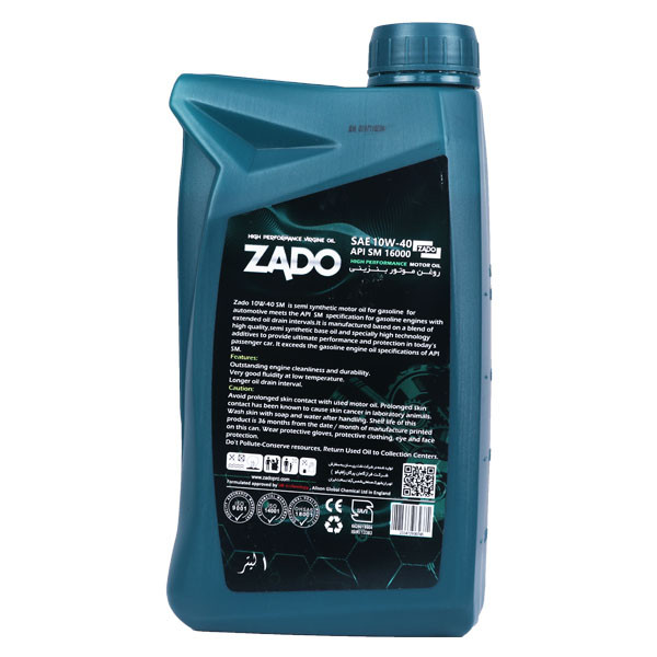 روغن موتور خودرو زادو مدل SAE 10W40-16000-SM حجم 1 لیتر