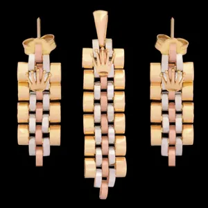 نیم ست طلا 18 عیار زنانه طلای مستجابی کد 67160