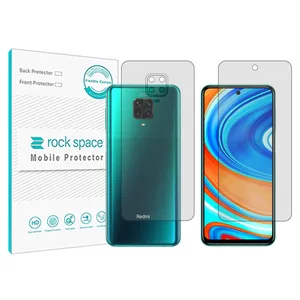 Rockspace transparent screen protector HyGEL model suitable for Xiaomi Redmi Note 9 Pro mobile phone with back protector