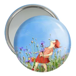 آینه جیبی خندالو مدل دشت گل  کد 5420