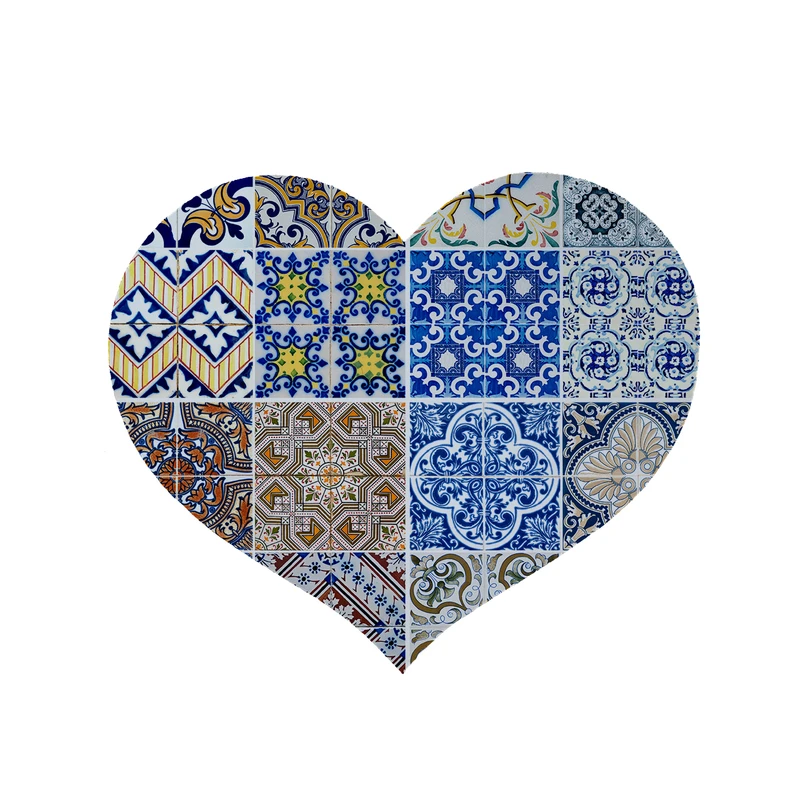 پادری مدل قلب طرح کاشی کد 5263 سایز 90x90 سانتی متر 