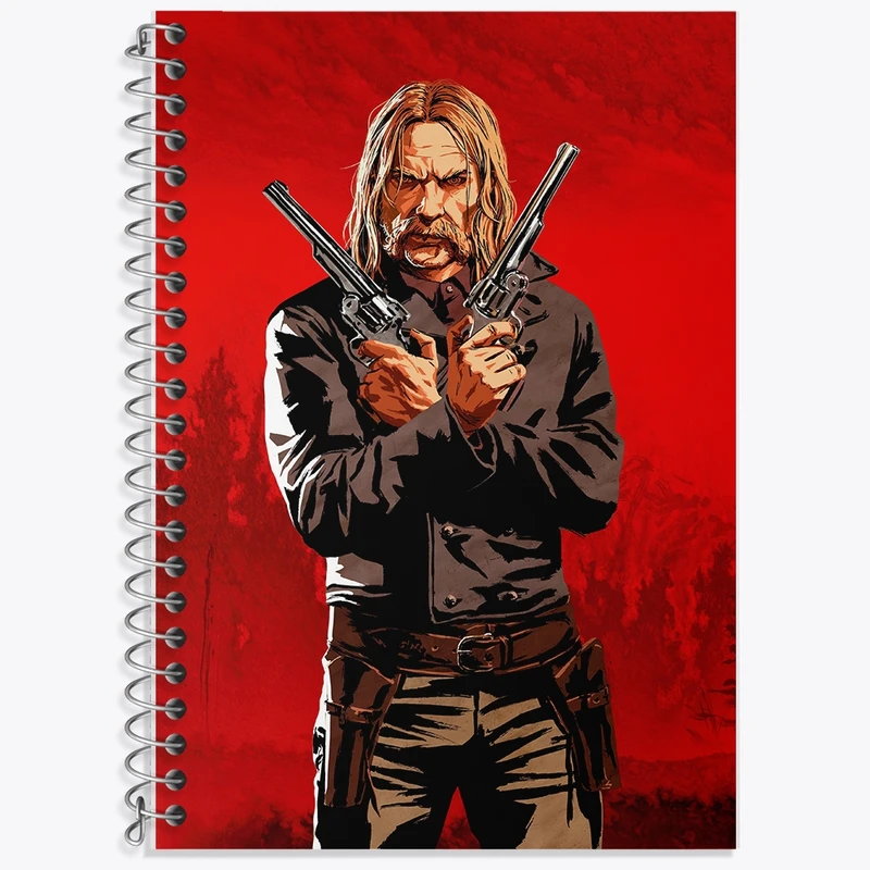 دفتر زبان 50 برگ خندالو مدل دو خط طرح بازی رد دد (Read dead) کد F740