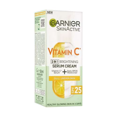کرم سرم روشن کننده گارنیه مدل VITAMIN C 2IN1 حجم 50 میلی لیتر