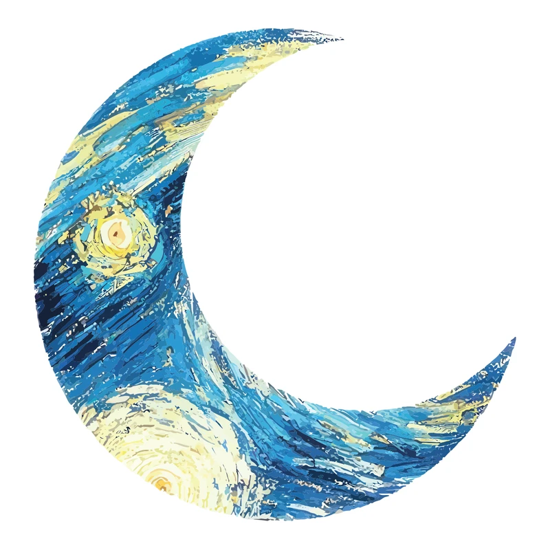 استیکر لپ تاپ پویا مارکت طرح ماه کد 3683