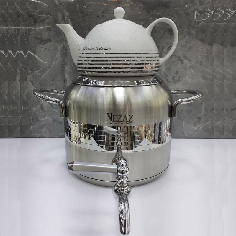 ست کتری و قوری نزاز طرح ترک گنجایش 4.5 لیتر