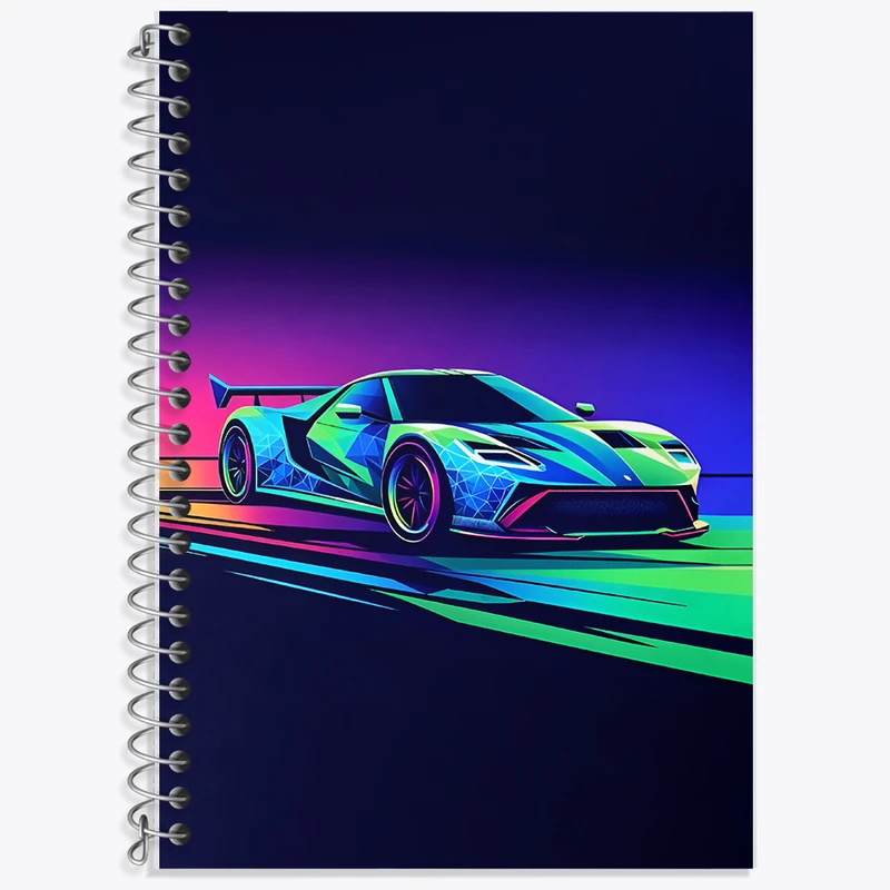 دفتر زبان 50 برگ خندالو مدل دو خط طرح ماشین اسپرت کد F7999