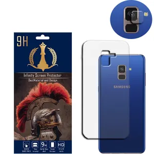 محافظ لنز دوربین اینفینیتی مدل A8 PLUS مناسب برای گوشی موبایل سامسونگ GALAXY A8 PLUS به همراه محافظ پشت گوشی