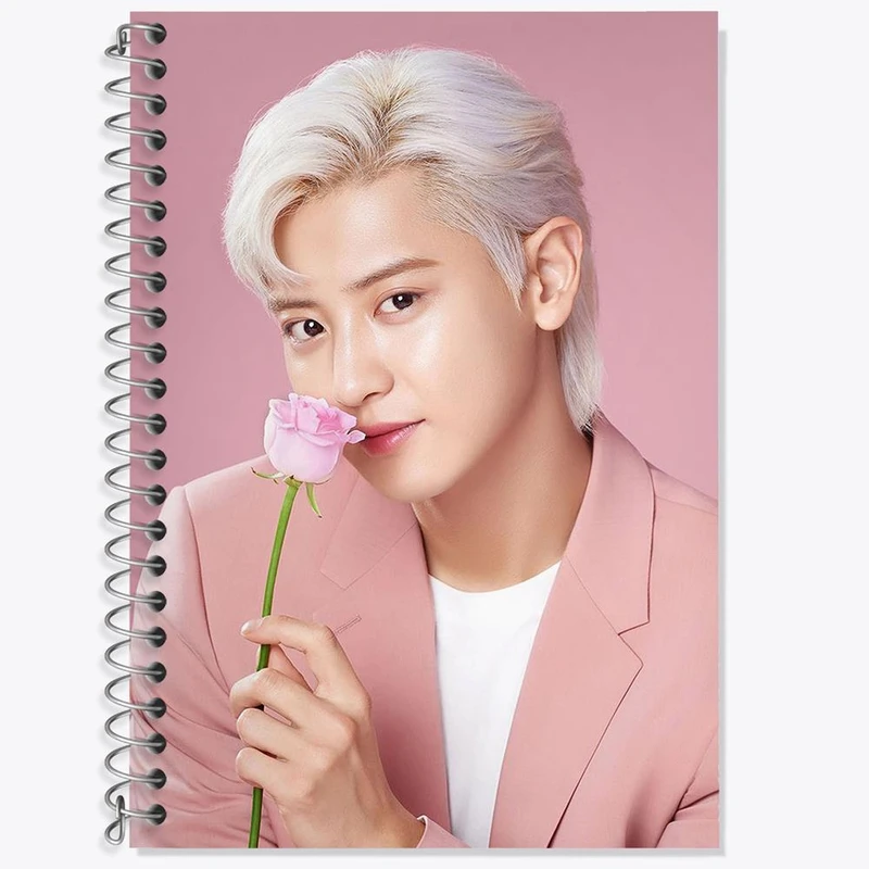 دفتر زبان 50 برگ خندالو مدل دو خط طرح پارک چانیول گروه اکسو EXO کد 13319