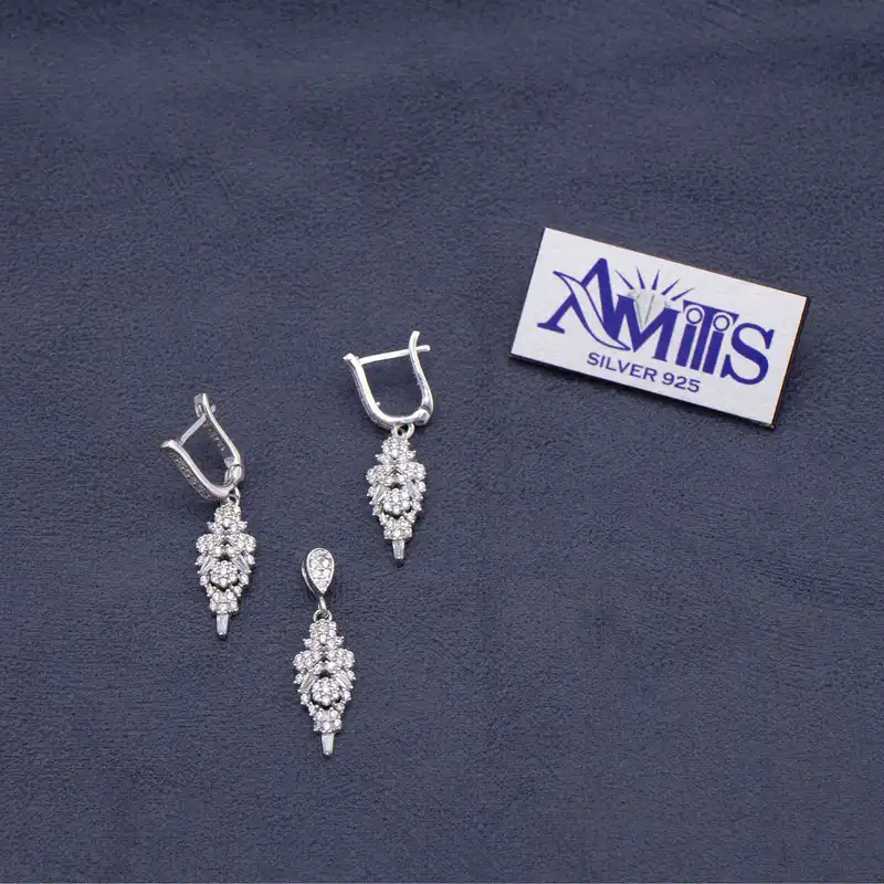 نیم ست نقره زنانه مدل AMT-N220