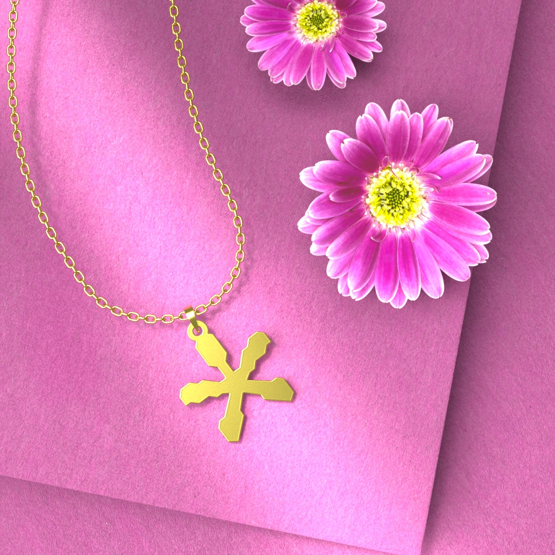 گردنبند طلا 18 عیار زنانه مدوپد مدل هندسی کد F3-1-1197