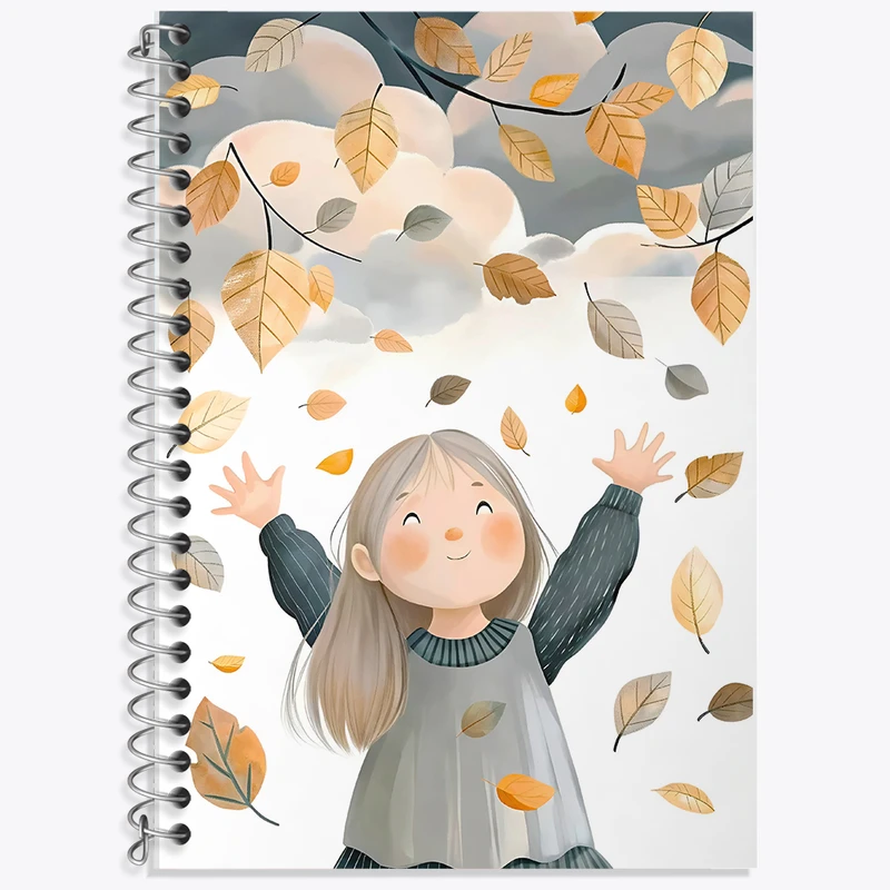 دفتر لغت 50 برگ خندالو طرح دختر و پاییز کد F7310