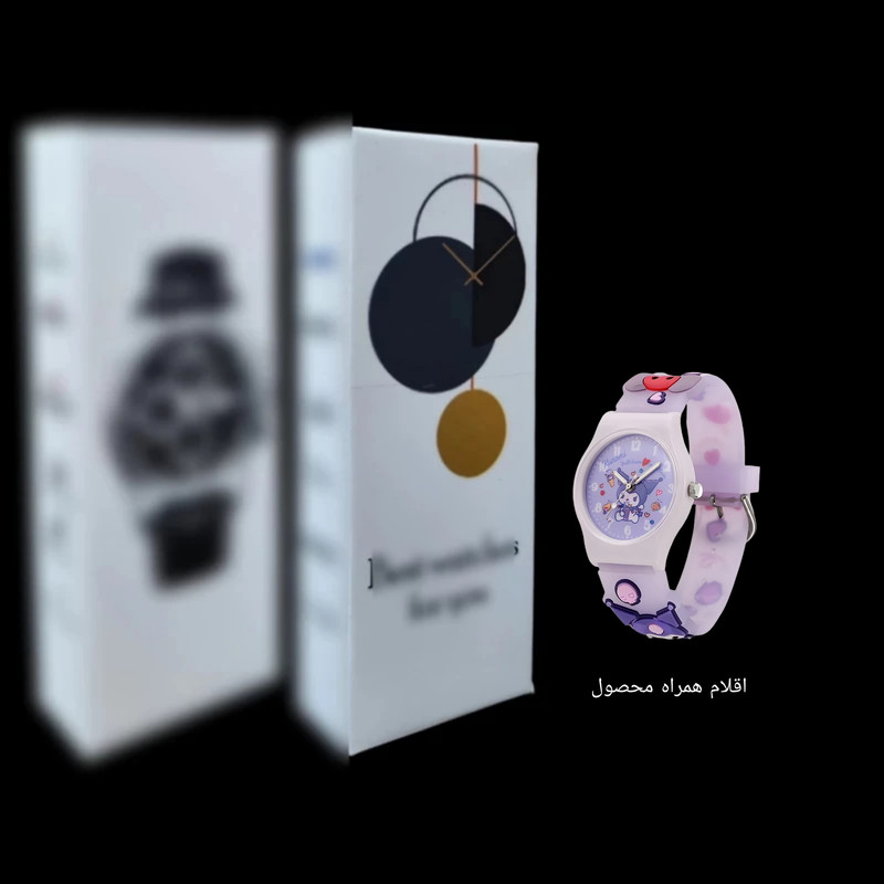 ساعت مچی عقربه ای دخترانه مدل بند سیلیکون آنتی آلرژی طرح پسر خفّاشی