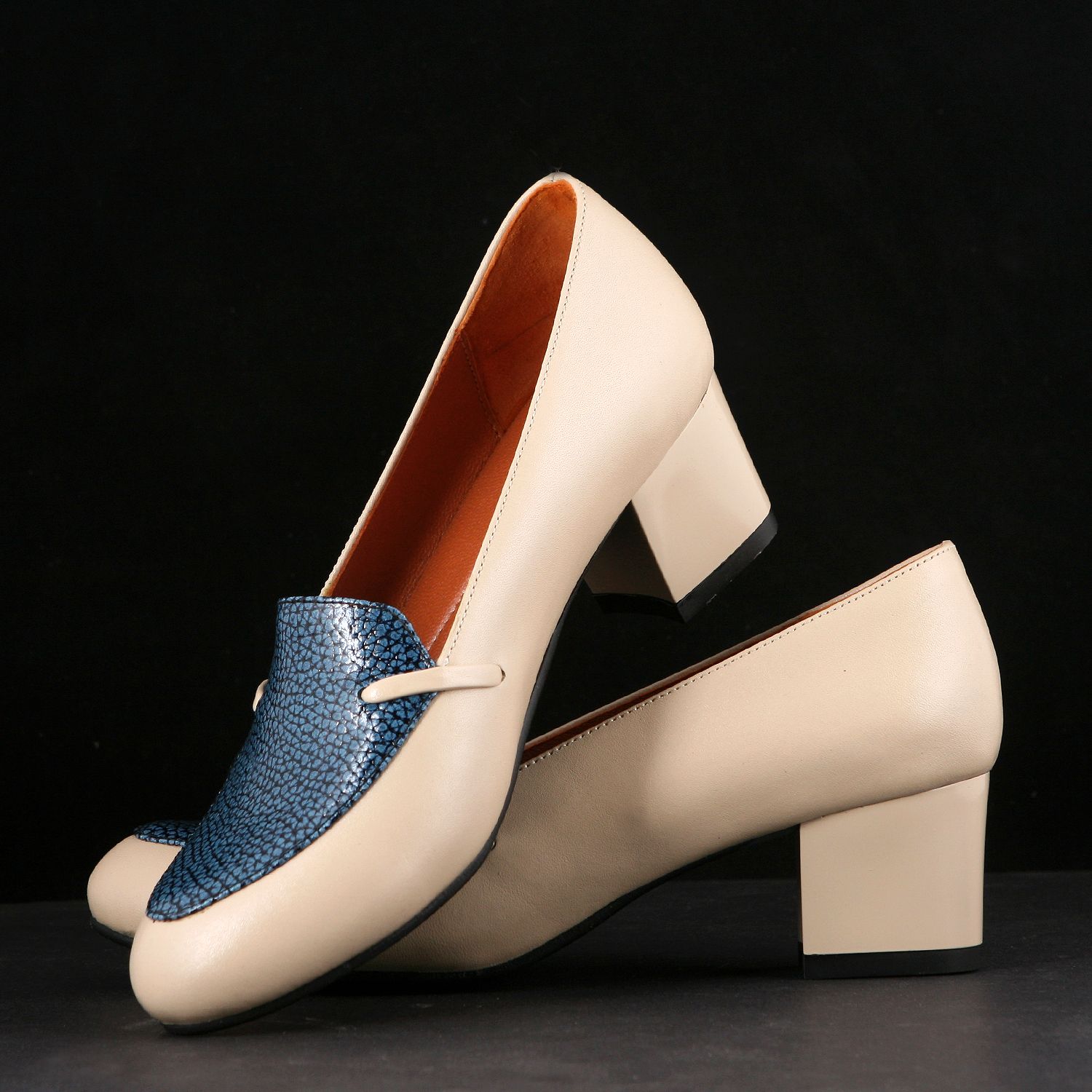 کفش زنانه چرم یلسان مدل کلارا کد SHT-601-krm -  - 2