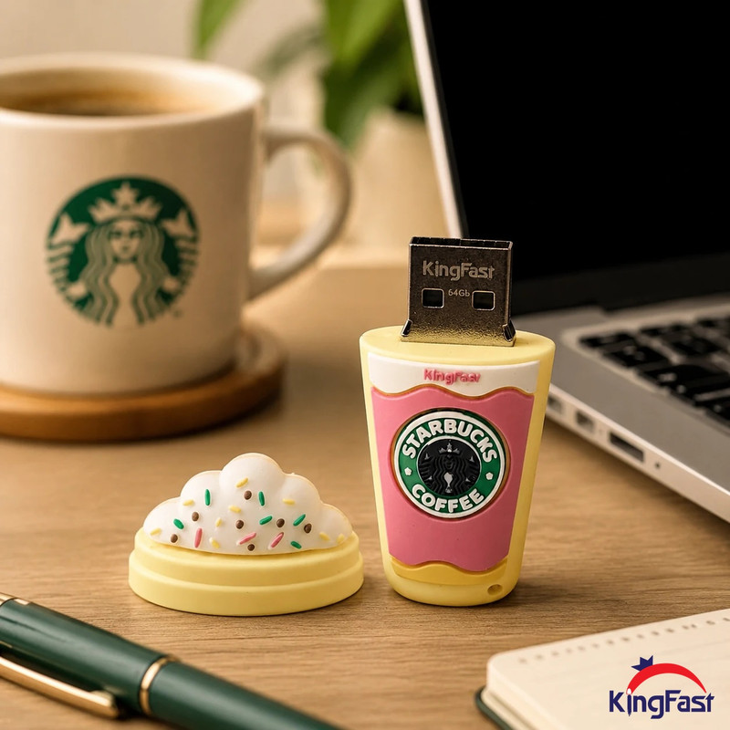 فلش مموری کینگ فست طرح فنجان قهوه مدل Starbucks Coffee Cup CF-11 ظرفیت 32 گیگابایت با رابط USB 3.0