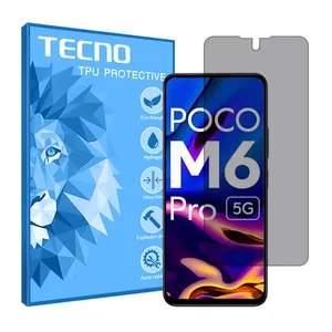 Tecno brand shockproof Privacy screen protector glass for Xiaomi Poco M6 Pro