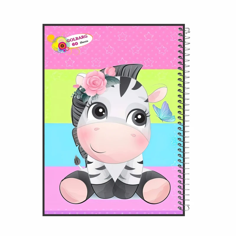 دفتر مشق 60 برگ گلبرگ طرح حیوان کوچولو کد 60487