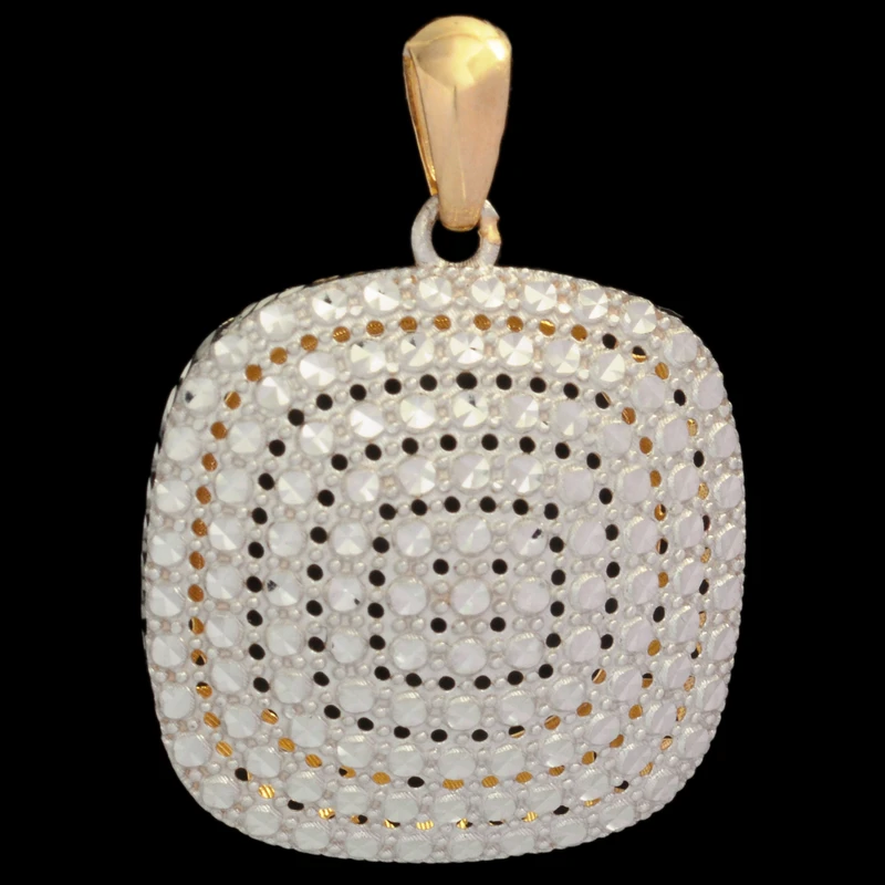 آویز گردنبند طلا 18 عیار زنانه طلای مستجابی طرح مربع تراش آوا کد S2