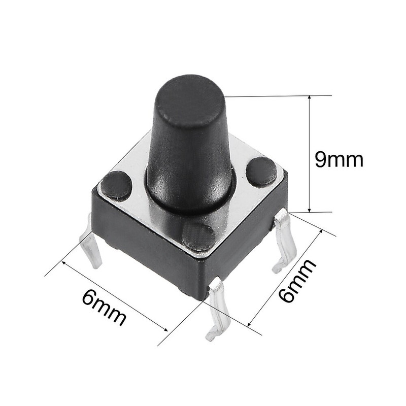 میکرو سوئیچ مدل Vertical-6×6×9-4P بسته 10 عددی
