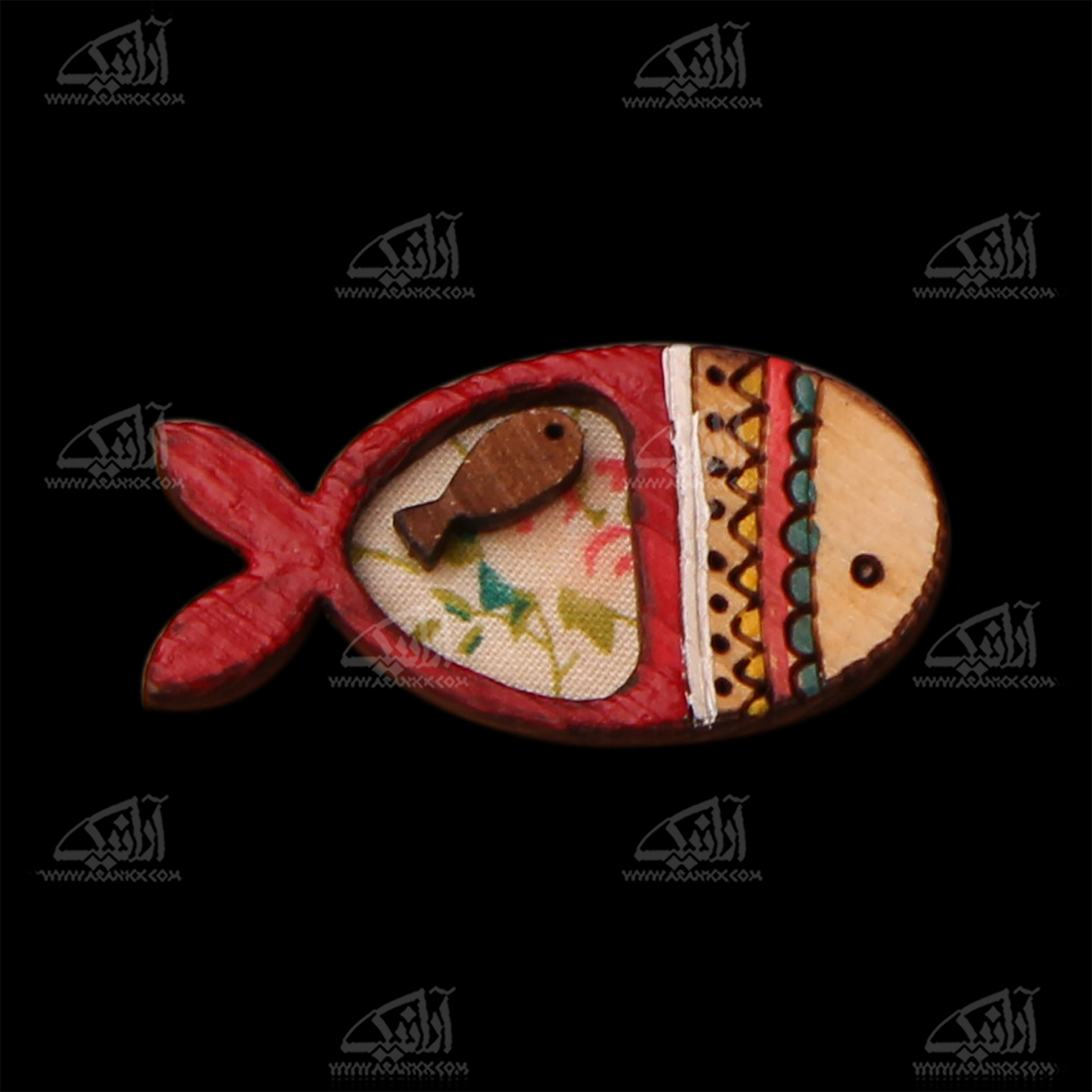 ‎سنجاق سینه‎ ‎چوبی‎ ‎‎رنگ آمیزی‎  طرح ‎‎‎‎ماهی‎ ‎‎‎مدل 1512500004