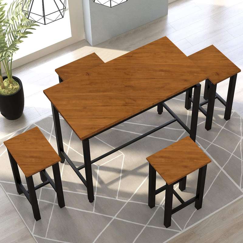 میز و صندلی ناهارخوری دیزم مدل LNC_900_120_BRN