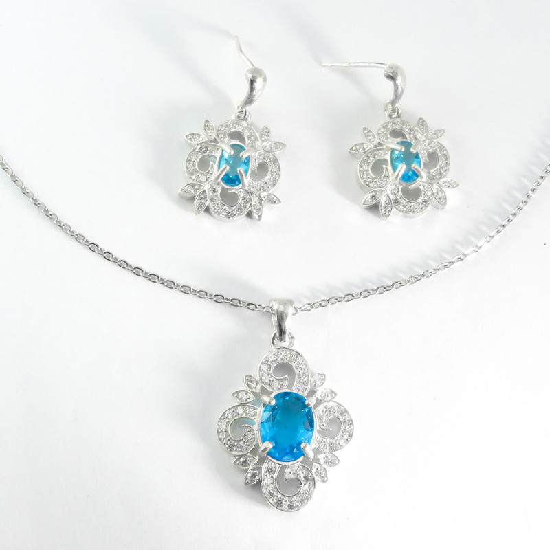 نیم ست نقره زنانه کد AV135 نیم ست نقره زنانه کد AV135