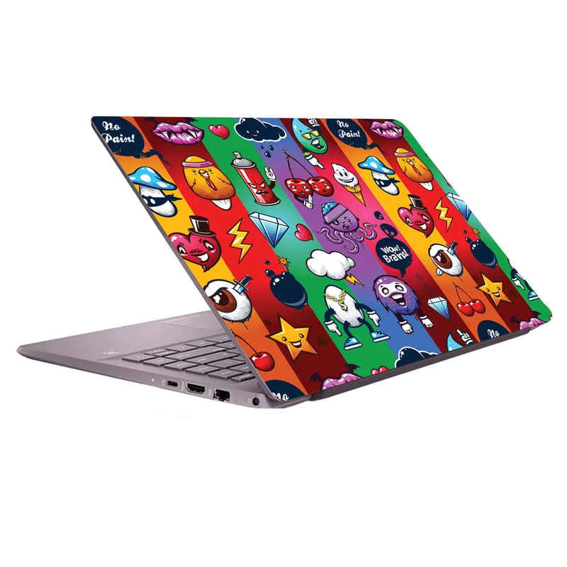 استیکر لپ تاپ مدل 6050 hk مناسب برای لپ تاپ 15.6 اینچ به همراه برچسب حروف فارسی کیبورد
