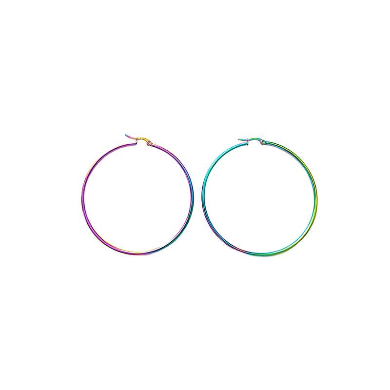 گوشواره دخترانه مدل هولوگرامی گرد کد 2