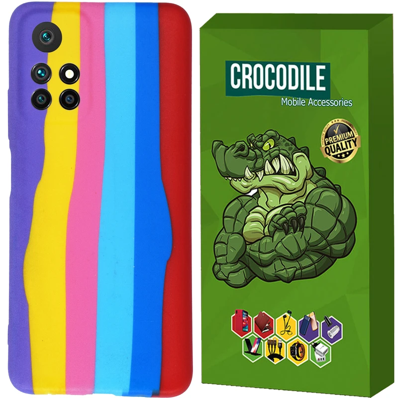 	 کاور کروکودیل مدل Rainbow مناسب برای گوشی موبایل شیائومی Poco M4 Pro 5g