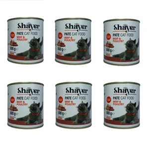 کنسرو غذای گربه شایر مدل BEEF & POULTRY وزن 800 گرم بسته 6 عددی