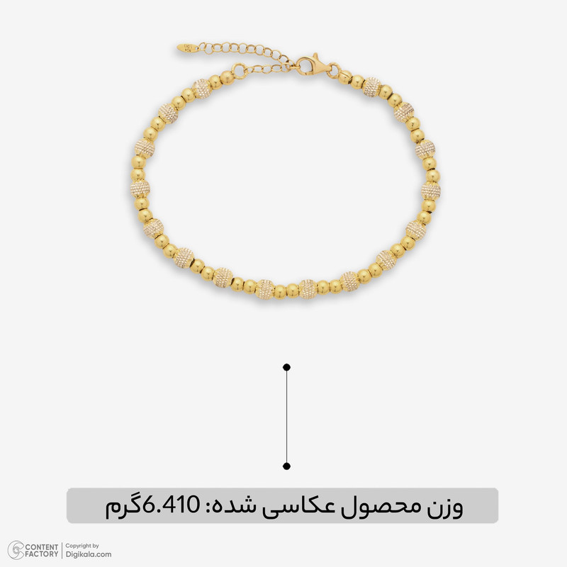 دستبند النگویی طلا 18 عیار زنانه نگین مدل 139