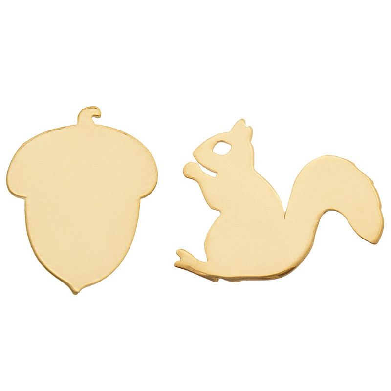 گوشواره طلا 18 عیار زنانه لیردا مدل سنجاب و بلوط کد 3487