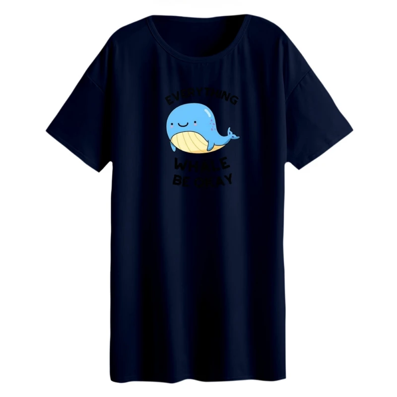 تی شرت لانگ زنانه مدل نهنگ کد ۳