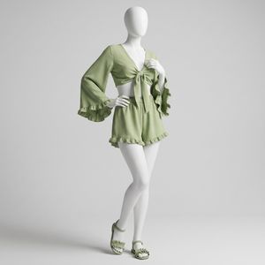 ست نیم تنه و شلوارک راحتی زنانه شیرین جامه مدل شیرین کد 011