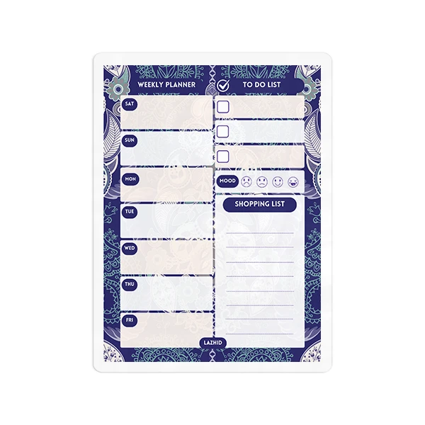 تخته وایت برد لاژید مدل پلنر برنامه ریزی کد PL018 سایز 20*30 سانتی متر