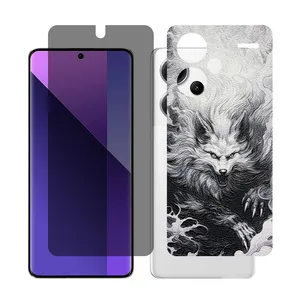 Glass Together model privacy Screen Protector Suitable for Xiaomi Redmi Note 13 Pro Plus Mobile Phone with Back cover sticker