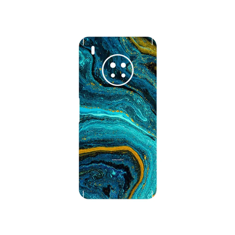 برچسب پوششی ماهوت مدل Turquoise marblewith golden streaks مناسب برای گوشی موبایل هوآوی Y9a