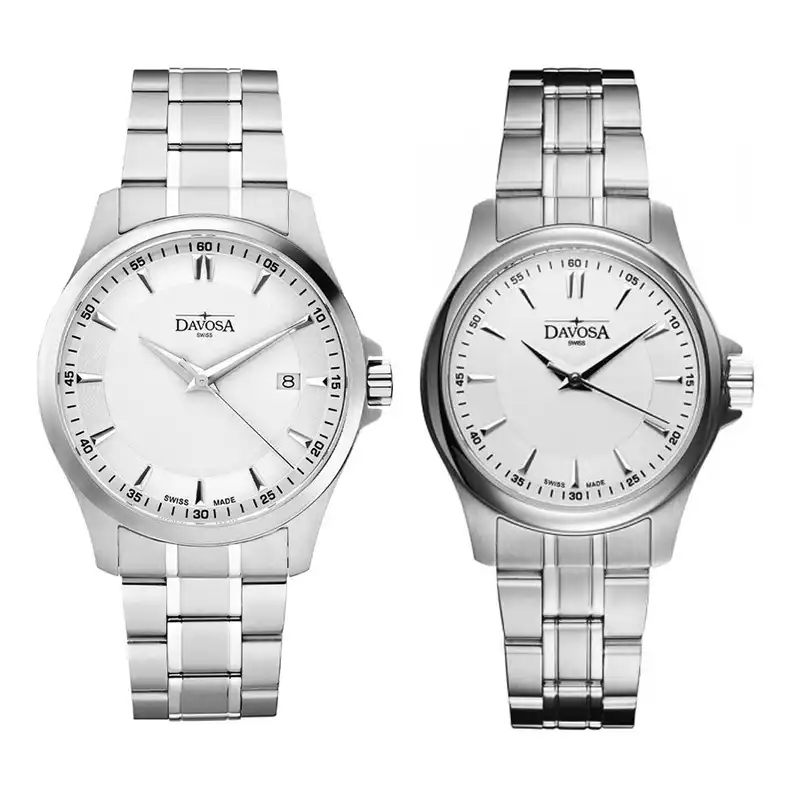 ست ساعت مچی عقربه ای زنانه و مردانه داووسا مدل 163.463.15