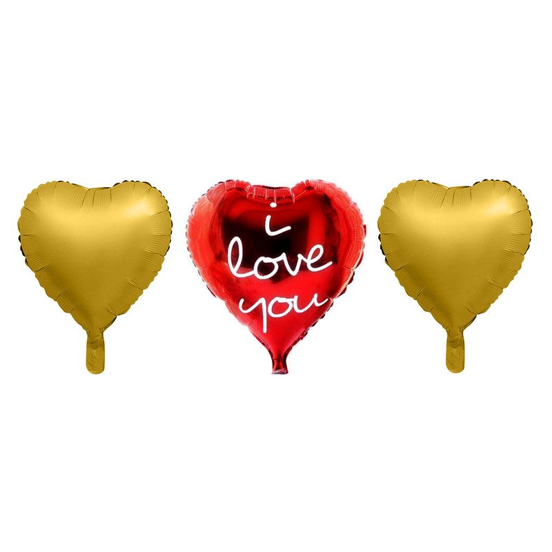 بادکنک فویلی طرح قلب مدل LOVE-chrome مجموعه سه عددی