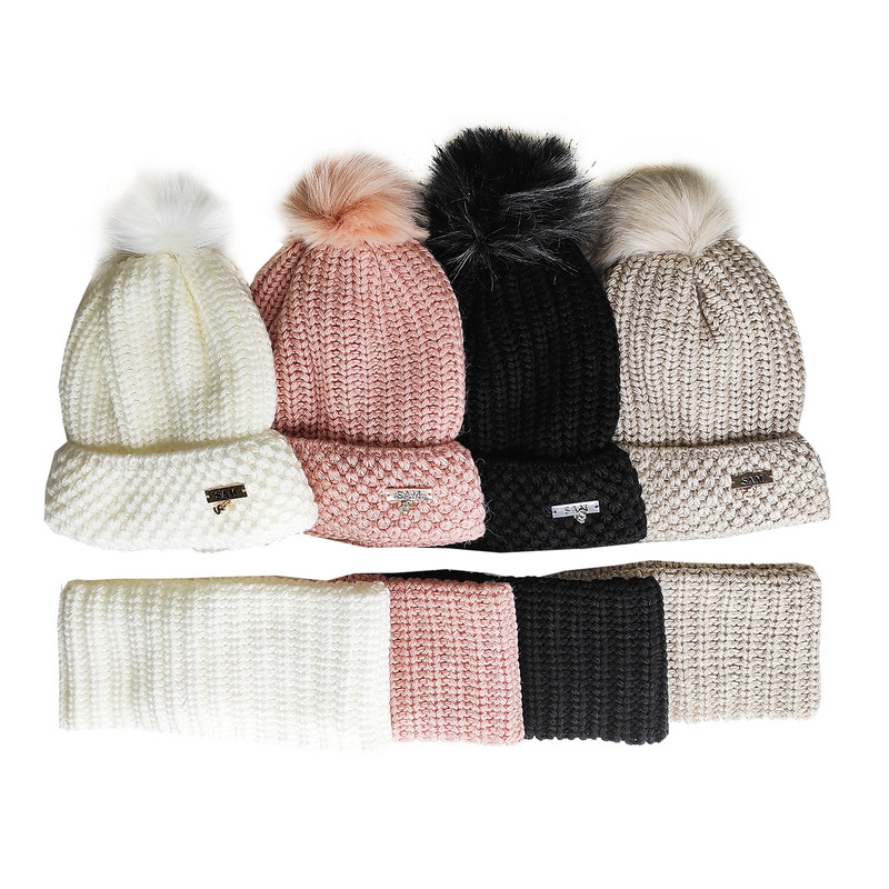 ست کلاه و شال گردن سام مدل  317 طرح داخل خز