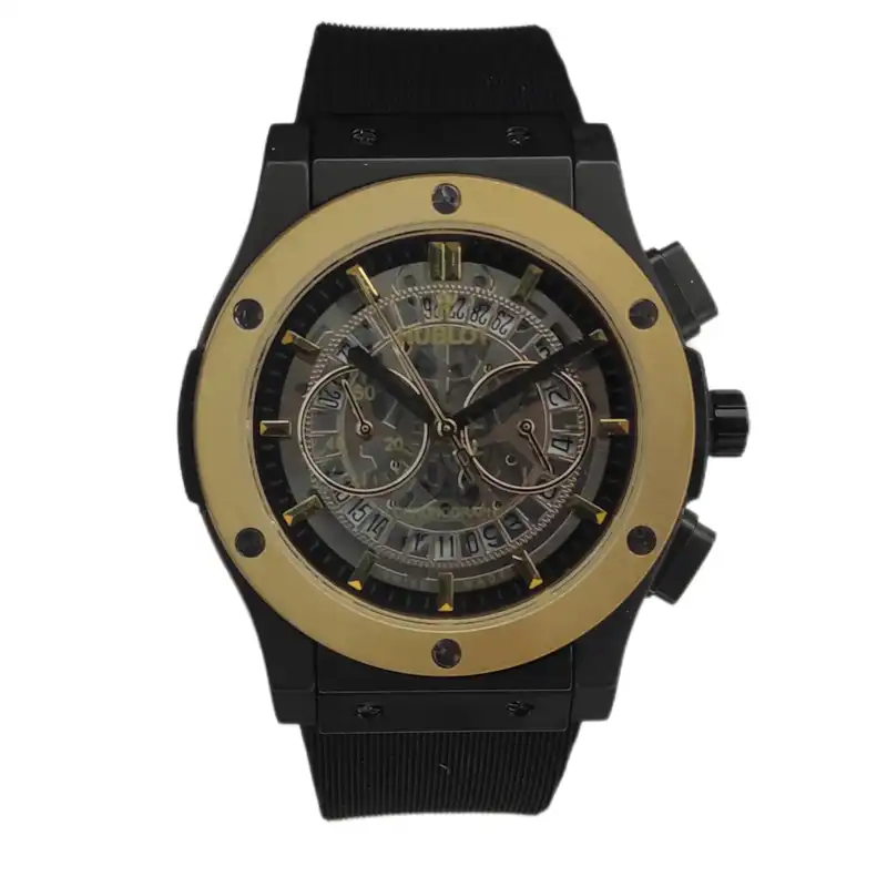 ساعت مچی عقربه ای هابلوت مدل اسکلیتون سه موتوره