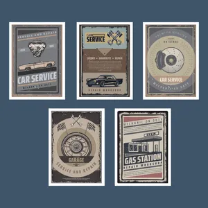 تابلو مدل ماشین و گاراژ کلاسیک کد LA-G5005 مجموعه 5 عددی