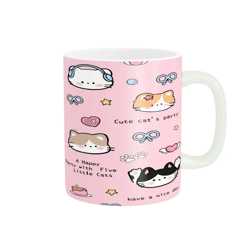 ماگ پادآفرین مدل فانتزی طرح گربه کیوت و بامزه کد p9946