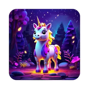 زیر لیوانی کاکتی طرح اسب تک شاخ و یونیکورن مدل mp30721