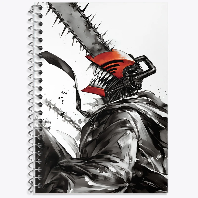 دفتر زبان 50 برگ خندالو مدل سه خط طرح انیمه مرد اره ای کد F5577