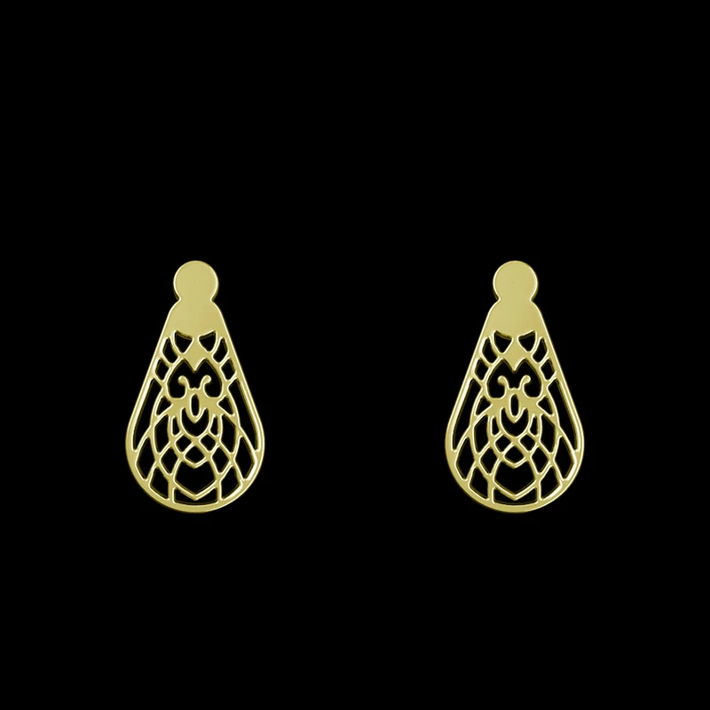 گوشواره طلا 18 عیار زنانه مدوپد مدل هندسی کد GA1-14494