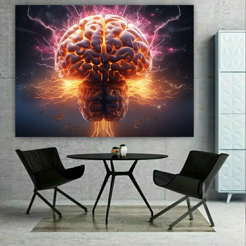 تابلو بوم طرح مخمل مغز مدل انرژی ذهن کد FP105418