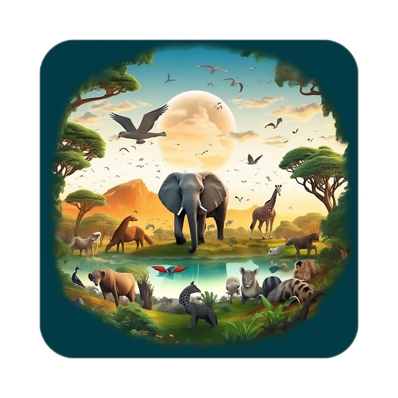 زیر لیوانی کاکتی طرح شیر مدل mp23181