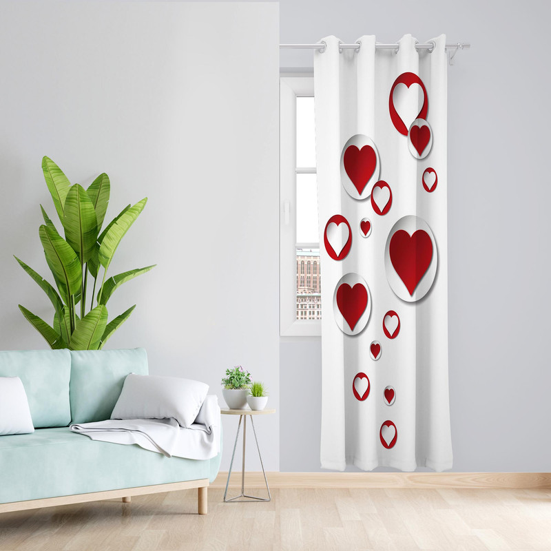 پرده مدل قلب مخمل پانچی کد 1125 سایز 140x200 سانتی متر